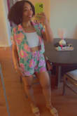 Don't double guess and just buy the outfit! I wore it while on vacation, and it felt very airy and cool. I wore it with a white crop top underneath and wore the top unbuttoned for a more relaxed look. This can be worn with heels, flats, flat sandals, or sneakers! Very versatile! - Cindia G.