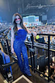 This was so much fun to wear!!! It fit like a glove, comfortable and felt like I transformed into a sparkly rockstar. Went to Sabrina Carpenter concert and got so many compliments. Definitely a showstopper. It was a tiny bit long so if you're petite and don't have 5" heels, I'd recommend hemming. The top stayed up all night, it was a little tricky using the restroom and zipping it back up. If you walk with purpose and don't brush your legs on each other, you'll avoid getting snagged. I would love to wear this again, just need another special occasion! - Jessie H.