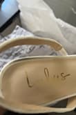 I purchased these for a bargain wedding shoe, and when I received them, they had clearly been worn. There were scuff marks on the bottom and the heel, as well as dark marks in the sole. The strap also appeared to have been stretched. Pretty frustrated I have to pay $5.95 for shipping these back. No idea how these were able to be sent to me. - Laura P.