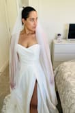 This long white veil is absolutely stunning! It added such a touch of elegance and drama to my bridal look. The length was perfect, creating a beautiful flow as I walked. The material is delicate and high-quality, and it draped beautifully. I couldn't have asked for a more perfect finishing touch for that price! - Luisa A.