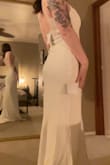The fabric was so soft, the straps felt strong. Overall, it was great quality. I only returned because I was looking for something more A-line and less mermaid. Definitely be wary if you are insecure about your tummy and hips like I am = - Madi P.