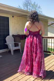 I ordered a large (my typical size) and it was too small. I also ordered an XL, which fit, but seems to have a different cut than what I can tell from other customers who posted pics in smaller sizes and what's shown on the model. 1) the neckline for the XL is more scooped than the V neck. 2) the "waist" hits more where your bra strap typically hits, ie more empire waist than hitting at the natural waist like shown on the model. Thus, the fullness of the skirt is pretty unflattering. I wanted to love the dress; it's beautiful and I had intended to wear it to my courthouse wedding, but it's just not flattering. I tried pulling the waist down where it's supposed to be, but then the cups weren't cut right. Very disappointing because it doesn't seem to have this issue in the smaller sizes! At least what I can tell from pics. I'm 5'10 and the dress barely skims the floor without shoes, so the length was perfect for me! - Ashley M.