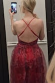 I fell in love with this dress online and was so excited to receive it in the mail, but it was pretty disappointing when I put it on. I read the reviews that said it fit smaller than usual, but I am pretty petite in the chest and torso, so I figured I should go with a small. I could get it on and zip it up, but it's uncomfortably right on the rib cage because there's no stretch whatsoever. That would be fine, but the double layer of fabric looks a bit strange on my chest, and adds a lot of bulk to the hip area because of where it sits on the hip. I will be returning the dress and looking for another, but it looks so gorgeous on everyone else whose left photo reviews! - Jackie O.