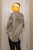 The pattern is unique without being too much. Fabric is nice and the loose fit works perfectly. I didn't realize how the cut in the back worked until I received it, but it's nice and actually great in the heat for a little more airflow. The sleeves were quite long, but I think that's because I had to order and XL to accommodate my bust. - Enna P.