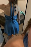 This is the worst fitting dress I have ever tried on. Somehow the waist was way too large, but the skirt was too short. The material was stiff and just looked like I was wearing a blue bag - Emily G.