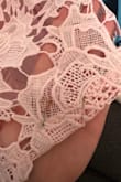 I absolutely love this dress, but looking at it, there are some threads at the bottom hanging off and stains. I have the wedding today that I am attending and just have to pray no one sees the stains - Rebecca T.