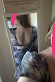 My first difficulty with this dress was the zipper. Neither me or my fiancé could get the zipper past the waist seam/bump when it was on. The only way I got this dress on was zipping it and then squeezing my way into the dress. Once the dress was on, I really struggled with the top of this dress. Think of this dress as being strapless, with zero boning or support in the bodice. The "sleeves" are elastic, so they don't hold anything up/to your body. Wearing a bra was also not an option because of the neckline. The only thing keeping the top in place is the two pieces of fabric on the back of the dress that you have to tie as tight as you can. Because I'm going to a Christian wedding, I felt this dress was not appropriate because it showed much more cleavage than I was anticipating. I feel like if I chose to wear this to another event that I would have to adjust frequently. This dress would have been perfect if the top was different! I'm usually a L/XL, but sized up because of the material. - Lauren P.