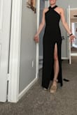 Ordered the medium and LOVED the cut, the style, and the quality. The bust area was a bit drafty. I've got what I think is an athletic build, with no boobs. I returned for a small, and that was a mistake. The bust fit but the lower half was clinging on for dear life (the slit went up a notch or two in height as well). I love the dress so much that I'm willing to deal with the draft in the chest. The photos are from the medium. - Dana C.