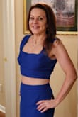 Obsessed with this cute fit! Wore this out to dinner for my birthday! (#55!) Skort is super flattering and comfy. The straps on the top were a little long, I tightened them with a few stitches. I'm petite so it doesn't show much midriff, but I tightened the straps to pull up the top more. Material is nice and thick, no bra necessary. - Karen H.