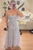 Very pretty dress. Color looks so pretty in person. Only issue I had with it is it was too small in the chest area. - Makayla L.
