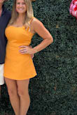 I loved this 2 peice set! It was great material and a great color. Does fit tts and stayed perfect all day for a 10 hour event - McKenzie M.