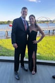I love this dress SO SO much! I tried on 10+ dresses for this event and immediately fell in love with this one. It looks so good on, hugs you in all the right places, stays up, and looks BOTH classy and sexy. I received many compliments the night I wore it. I am 5'5", 125 pounds, 34B and got a size small. The chest area was just a tad too large with no bra on so I wore a "deep plunge" u shaped (slightly) padded strapless bra. It worked out perfectly! 10/10 recommend :-) - Jen P.