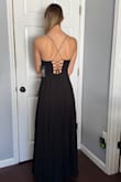 My daughter ordered this dress to wear to her prom. It was a lovely dress, but she just wasn't quite comfortable with the cowl neck. She couldn't get it tight enough or to fit well enough, so that when she moved, you wouldn't be able to see down her dress. She is a 34 C cup, but definitely just didn't fill out the top well enough to make it work. We returned the dress. - Danielle B.