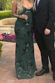 Absolutely loved this dress! I'm 5'8 and I still needed to wear tall heels. It was still touching the ground, but that's part of the appeal of this dress. Got lotsss of compliments on it. The only thing that sucked was one of the tags was on the seam down the side of my leg and it tore the dress when I tore it off, but fashion tape fixed it. Highly recommend! - Madison V.