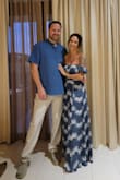 I'm in love with this two piece maxi.  The skirt fit true to size and was not too long on me with a heel - I actually did not have to hem this skirt.  The top is stretchy and so it fit nicely with plenty of room but not so loose that I felt like I had to keep pulling it up.  I felt comfortable to dance in it with no issues.  I will say that the zipper is not the best and did break on me after I wore it - I was able to get out of the skirt but not zip it back up afterwards.  I had to have it replaced with the tailor. - Rachelle A.