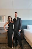 Loved this dress - it fit like a glove and was a good length with a heel.  I wore this to a cousin's wedding and it fit perfect and was super comfortable the entire night.  The material is heavier than I was expecting so not sure I would wear it to a summer/spring outside event but it was perfect for the winter wedding we attended. - Rachelle A.