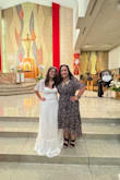 I bought this dress for my daughter's confirmation at church. Very pretty. She is only 5 feet tall, so she wore 3 inch heels to accommodate the length of the dress. We got those adhesive bra cups because of the lace up back. And because the front is just a little see through. She received a lot of compliments. - Nicole A.