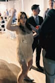 I got this as a second dress for my wedding reception! I am 6 months pregnant and wanted something comfortable but fabulous, and this fit the bill. Honestly, I felt like you could barely see my bump unless I was trying to show it! Lots of compliments on this little party dress! - Katie N.
