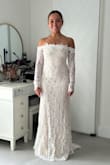I truly loved how this dress looked on me. It's romantic, bohemian and elegant. The only reason why I did not choose it was because the arms felt a little too tight, and my range of motion was very limited. I was afraid I would not be able to dance like I wanted to at my celebration. But truly gorgeous!! - Claudia V.