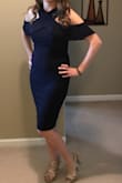 It fit perfectly.  The semi-stretchy material made it flattering to my figure, yet comfortable. - Christina M.