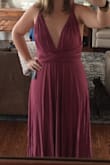I absolutely love how comfortable and versatile this dress is! The dusty rose color is darker than pictured above. I would describe it as a berry. However, the material is cottony and soft- something I'd happily wear all day! - Amy T.