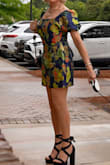 I love the shiny effect of this Jacquard material. I have received many compliments wearing this dress. - Julie D.
