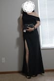 Nice black dress that I imagine would be a good choice for a black tie occasion. It makes you feel very elegant and womanly. The bow on the shoulder is very fragile and fell off after 1 try but honestly it might look better without it (you can decide for yourself in 1 of my photos)? I just used a safety pin to pin it back and was able to readjust the bow's location to where I wanted it. The dress is made from a nice stretchy material that will highlight your body contour. You'll want to wear it with high heels because of the hem line. You will probably need a bra or nipple cover underneath. Size wise, I'm usually a 8 or 10 (M) with a rectangular body shape and here I'm wearing a L. Probably would have been OK with an M, but I'm not as confident about my waistline and didn't want my bust contour to show. - Anonymous 8.