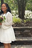 Such a beautiful dress fits true to size very good quality. I wore it for my court wedding. Highly recommend. I felt very beautiful with it. - Jessica V.