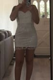 Stunning dress! Beautiful lace. It's a bit short on me and kind of hard to get into. I could probably size up but it would be too big in the chest for me. Wish this worked, but will be returning since it's too tight.
I would give this dress a 3.5 stars if I could - not just 3 - since the design is so beautiful. - Jessica K.