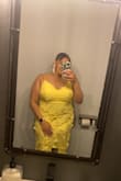 I love the dress, but it was tight in the bust region. Lulus never fits me in the bust area, so I ordered the bigger size for that reason. I'm a 38 G for reference, and it fit everywhere else. - Shapira