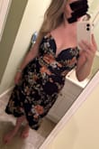 I really wanted to love this dress! I am usually a size 10 and bought a large and XL. The large was a little too tight and the XL was too big. The top on the XL came up a little too high. Maybe if I had a fuller chest, it would fit better but the proportions seemed off. I wanted to keep the large so badly, but it was too tight in my stomach area and wasn't flattering when I sat down. It fit great on top without a bar too. Was disappointed I had to return both sizes. - Jessica C.