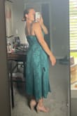 This dress is super flattering, especially for my height. I was worried about how it would fit in the chest, but it fits well and feels secure. The straps are thin, so keep that in mind if you are worried about the support. Honestly, this dress fits like a glove, would definitely buy again! - Taylor K.