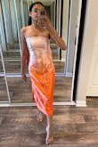 The dress is a perfect summer dress for evening party or dinner. However, it was a little tight for me from the stomach, so much that I could not sit..I am sure if you size it up, it will fit better. - Nidhi M.