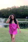 Absolutely loved this romper. It's airy, flowy, and comfortable! It's true to size and tall girl friendly. - Brittney H.