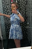 This is cut very strangely. It's actually a huge potato sack with a drawstring waist. When you pull the drawstring and tie it, all the extra fabric bunches on your stomach making it look really big, and then the fabric is stiff so it doesn't lay flat. It sticks outward, making the dress too short. Maybe would work for very short bodies, but it was just odd. Just way too much fabric. - Gianna S.