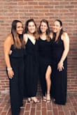 This dress was perfect for my formal!!! It was super comfy because it was cotton, but the slit / style made it nice enough for formal. It made me feel great, and it wasn't a dress that I had to spend all night adjusting, which was a huge bonus. (In the pics, I'm the girl on the right, and then the 2nd from the right.) - Megan T.