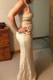 Dress fit true to size chart but slightly larger than I normally wear. Dress is fitted in hips so I ordered size based on that (largest area). Didnât love dress on me but it was very pretty, good quality material. Would need to be taken in (bust) and hemmed. - Megan G.