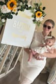 Wore this for my daughter's baptism & got so many compliments! I ordered two sizes as I wasn't sure what would fit. The size large fit better, but I had to wear the size extra large as the L had a hole in it. Lulus customer service is outstanding. They were quick to send a replacement, refund me, & let me keep the one with the hole in it. I highly recommend ordering from them, as the quality is stunning, and the way this fits my body type, I was so comfortable, yet felt perfectly dressed for the occasion. - Miranda K.