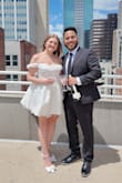 This dress was so comfortable and absolutely stunning. I wore it for my little Downtown wedding! I'm usually a medium, and that's what it suggested, but I sized up because I didn't want it to be too tight or short. It was a little big in the top since I got a large, so I could've probably gotten away with a medium, but I never thought it was going to fall off! - Abbi B.