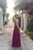 Flowy, gorgeous back, using as a guest for a wedding. Many compliments! Magent color and fabric are gorgeous. - Lara Z.