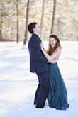 I bought this dress to wear for my engagement photos in the snow. I loved it because it definitely popped against the white, and it's more of an emerald color in person. The dress itself is simple but very pretty, especially with the low back. I ordered it with just enough time to get it for my photos.
However, when I did receive it, the dress must of been more than a foot longer than I am, even with three inch heels on. It's WAY too big. The waist and arm sides also did not fully make contact with my sides as I wished it would.
It's a beautiful dress, but I was upset with the fit, but didn't have time for a return or exchange. I ended up having to tape it to have something to use for my engagement photos. I did follow the sizing chart prior to purchasing. - Jessie W.