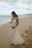 Loved this dress for my beach maternity shoot. I sized up for the bump, but I might have been able to get away with my normal size. Sheer and beautiful. - Claudia G.