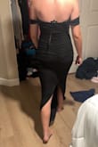 This dress is really nice. Definitely a great bridesmaid dress. We did end up going with a different option because the slit in the back looked a little weird when you walk. - Hailey H.