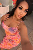 This dress is super cute and fitting for an hourglass body! The length is perfect, and it's super cute in video and pictures. - Desiree C.