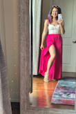I got SO many compliments on these pants yesterday!! They are so comfy but feel so fashionable at the same time. I saw the reviews saying they are too long without heels, but I found them to be the perfect length in flip flops. I am 5'9, though, and most of my height is in my legs (I have a short torso), but if you are also long-legged, these are going to look great on you! - Bethany B.