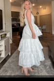 I ordered this dress to try for my bridal shower dress along with 2 other from Lulus. I ended up choosing a different option but this one was so cute and would be perfect for any bridal event! It runs a little big so if you are between sizes, definitely size down. - Kelli W.