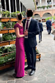 I wore this to my brother's wedding. It was beautiful. I got so many compliments. Because I have a small chest area and a larger butt, it can be hard to find a more form-fitting dress that fits well. Love this dress!!! - Katie S.