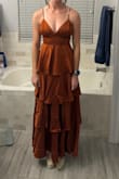 Rust is one of my favorite colors to wear, so this dress was perfect! The adjustable straps made it easy to make the dress fit to me! Very elegant - Katie P.