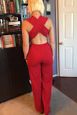 I bought this for junior prom because I didn't feel like wearing a dress and oh my it looks so good on! I have pretty curvy figure so I'm always a little nervous about buying things when it isn't adjustable but whoa! Super stretchy and comfy, shows off your lower back too! - Kaiya E.
