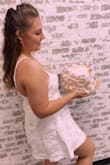 I loved this dress! Wore it for my bridal shower. I've always been worried about short dresses, but she covered me completely. Highly recommend! - Allee P.